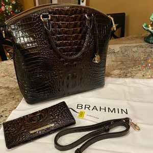 Brahmin Duxbury Satchel with Matching Wallet